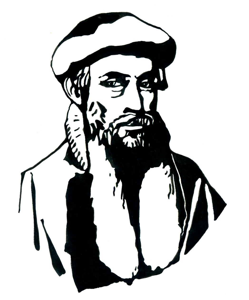 Porträtt av Johannes Gensfleisch dit Gutenberg (1400-1468), tysk tryckare (Porträtt av Johannes Gutenberg) Illustration av Alessandro Lonati av Alessandro Lonati