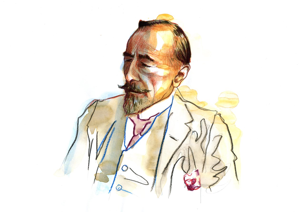 Porträtt av Joseph Conrad (1857 - 1924), brittisk författare runt 1920 - 1923 (porträtt av den engelske författaren Joseph Conrad) av Alessandro Lonati