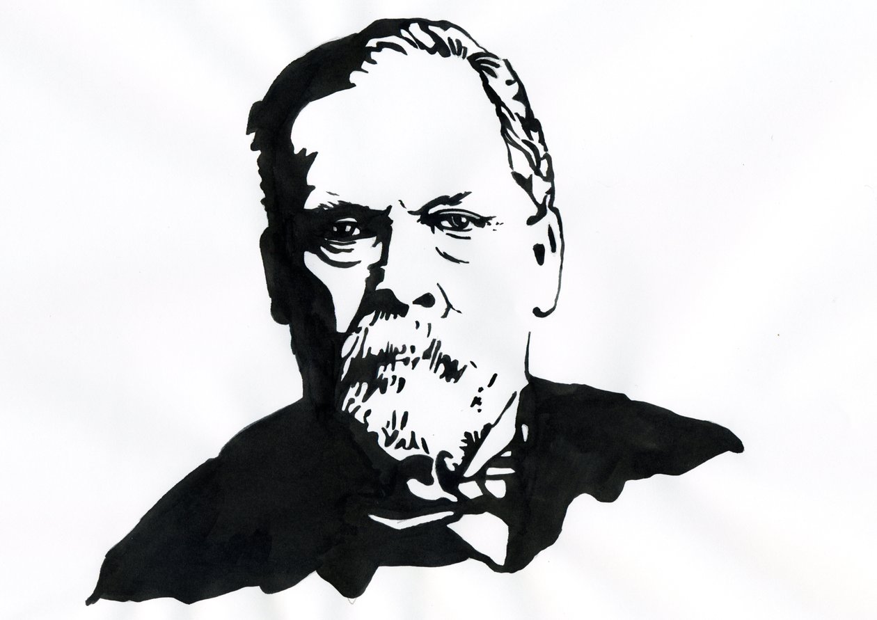 Porträtt av Louis Pasteur (1822-1895), engelsk kemist och mikrobiolog av Alessandro Lonati