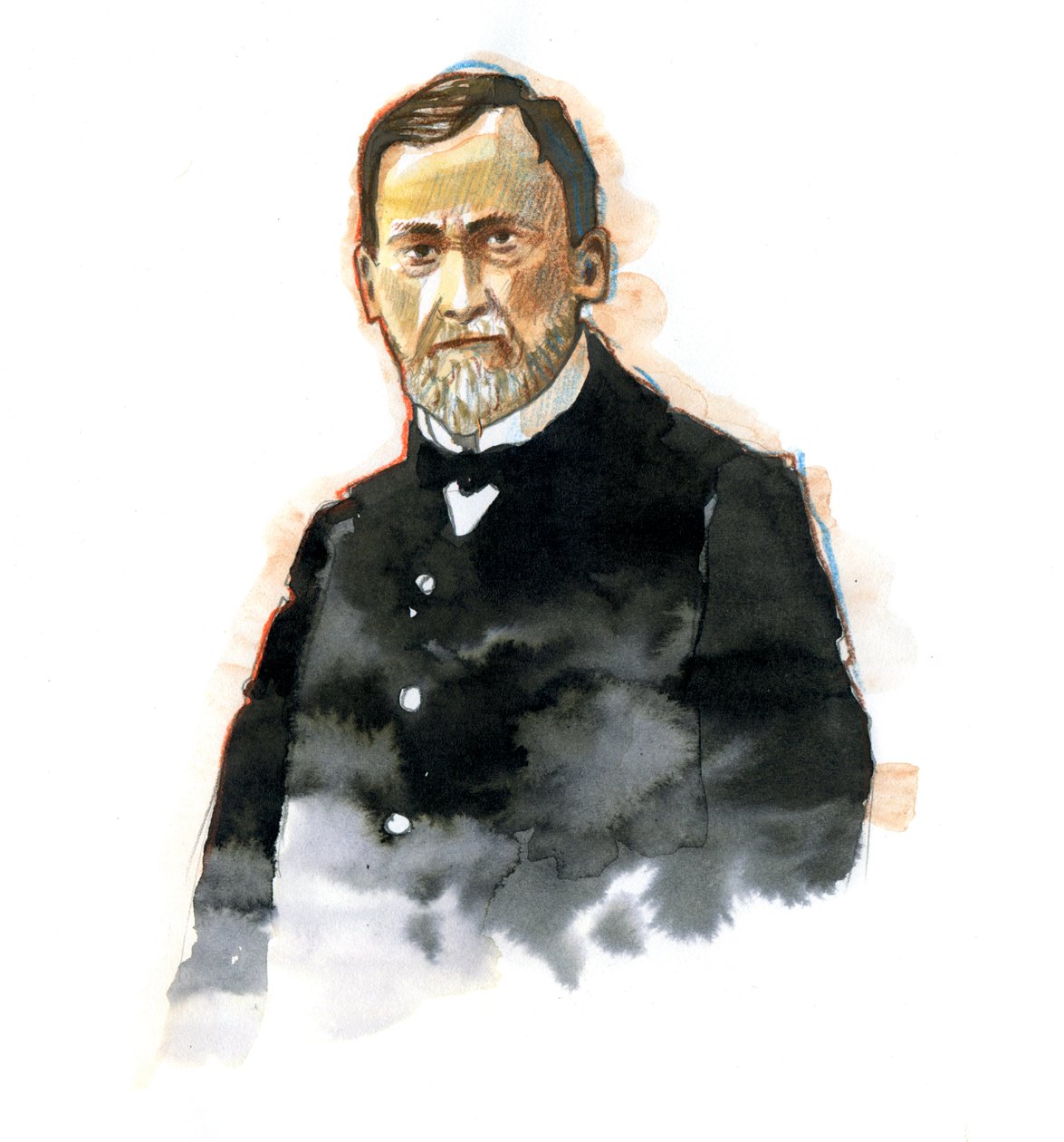 Porträtt av Louis Pasteur (1822-1895) vetenskapsman francais (Porträtt av Louis Pasteur, fransk kemist och mikrobiolog känd för sina upptäckter av principerna för vaccination, mikrobiell jäsning och pastörisering) Illustration av Alessandro Lonat av Alessandro Lonati