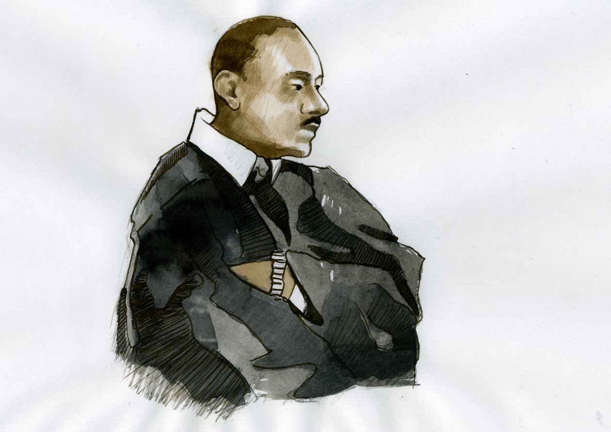 Porträtt av pastor Martin Luther King (1929-1968) Illustration av Alessandro Lonati