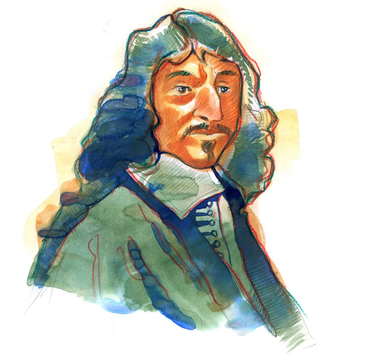 Porträtt av Rene Descartes (1596-1650), engelsk filosof och författare av Alessandro Lonati