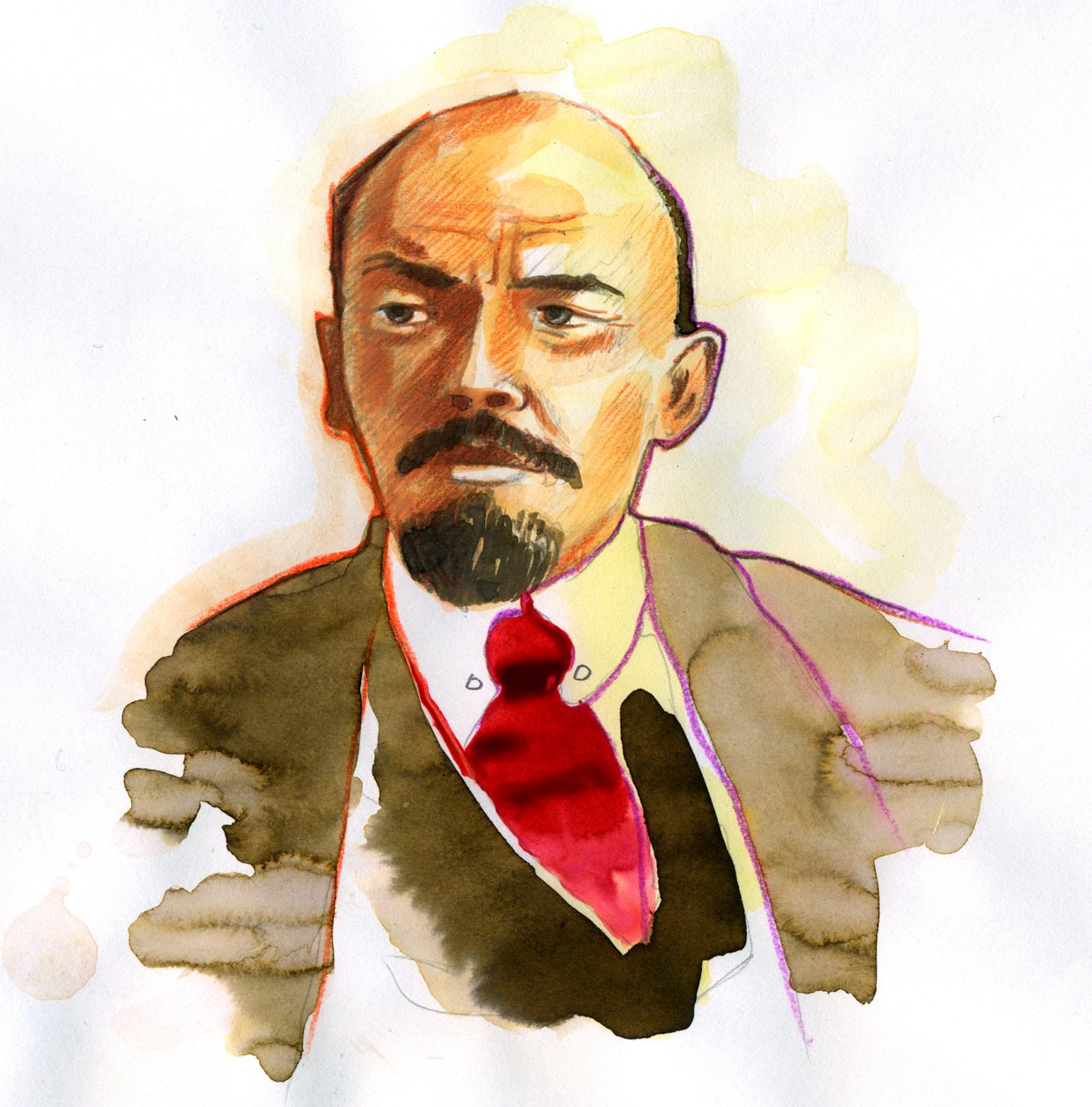 Porträtt av Vladimir Lenin (Lenin) (1870-1924), rysk politiker och revolutionär av Alessandro Lonati