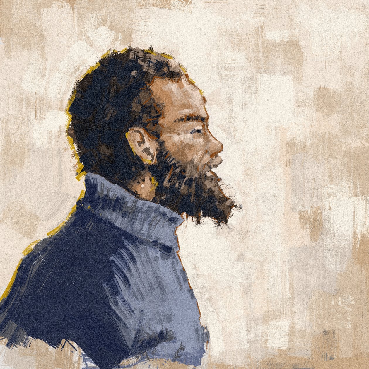 Porträtt av aktivisten, revolutionären MICHAEL X (illustration) av Alessandro Lonati