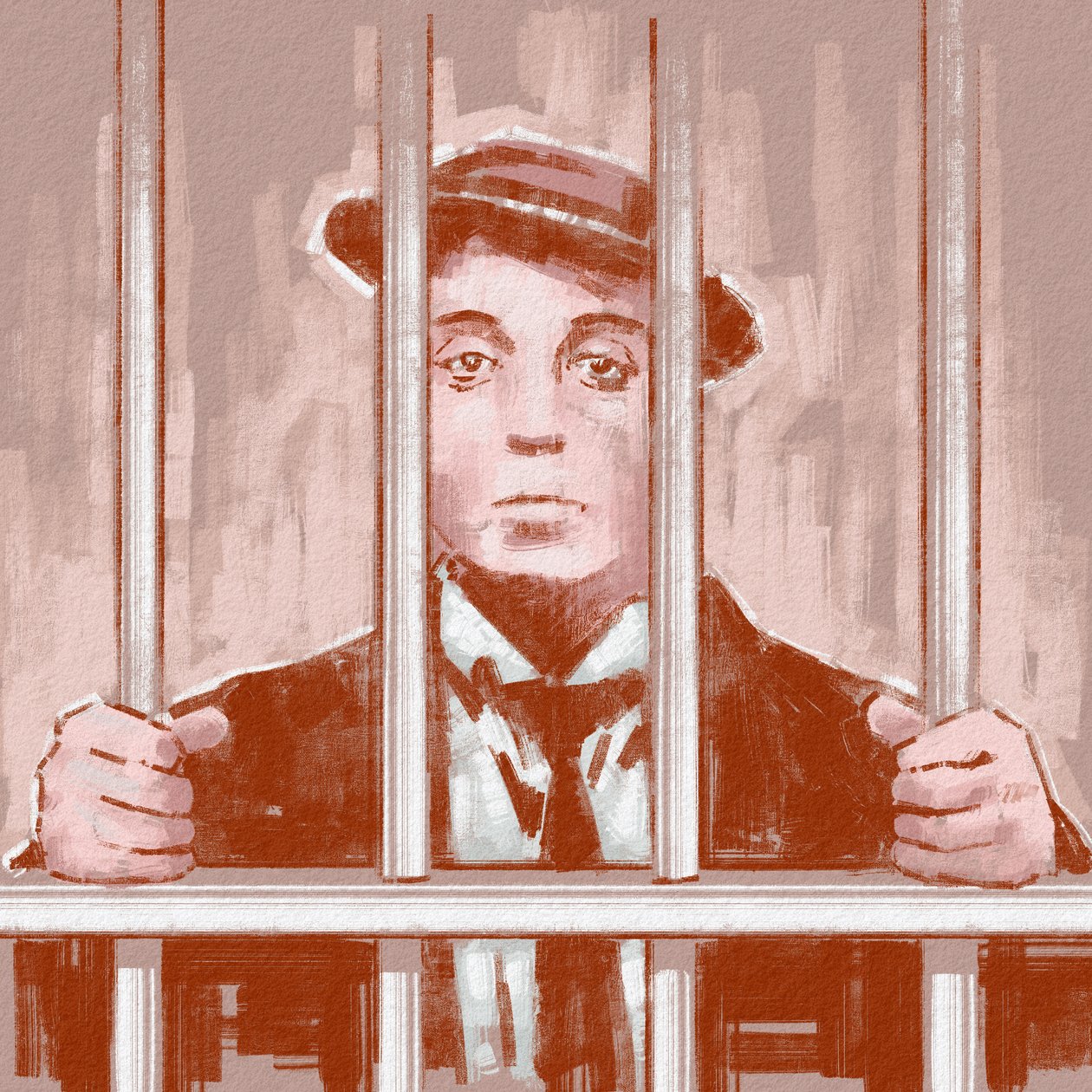 Porträtt av regissören och skådespelaren Buster Keaton (illustration) av Alessandro Lonati