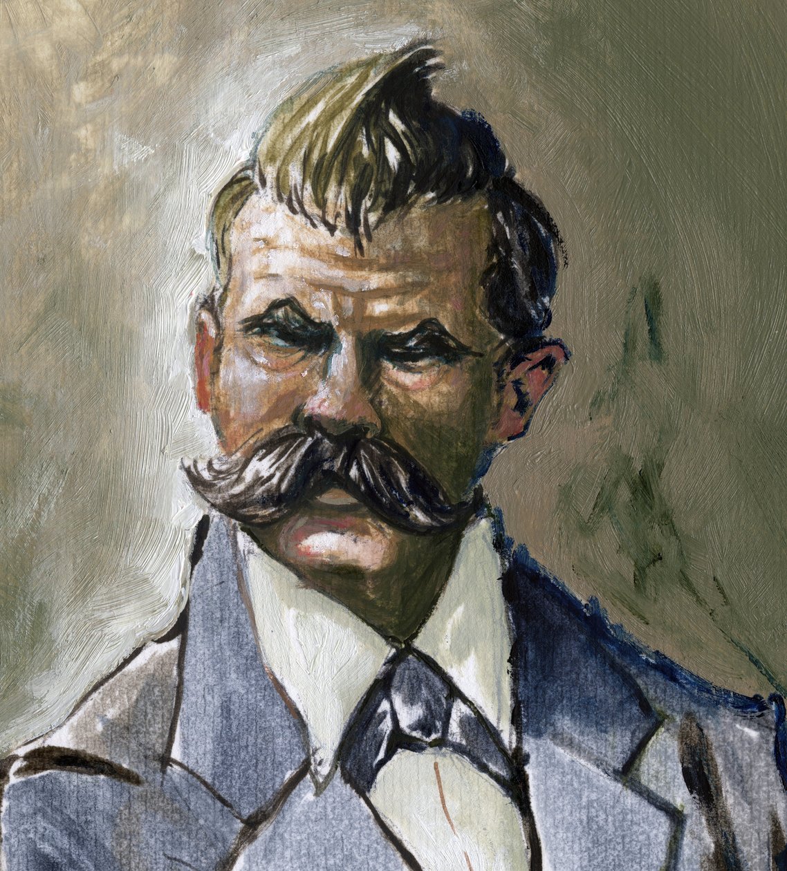 Porträtt av den tyske filosofen Friedrich Nietzsche (1844-1900). av Alessandro Lonati