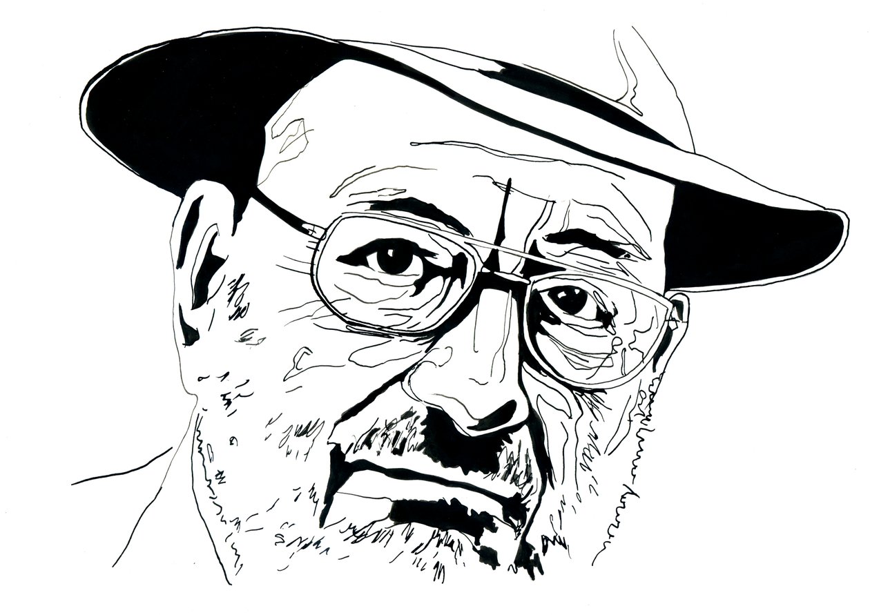 Porträtt av den italienske intellektuellen Umberto Eco (1932-2016) av Alessandro Lonati