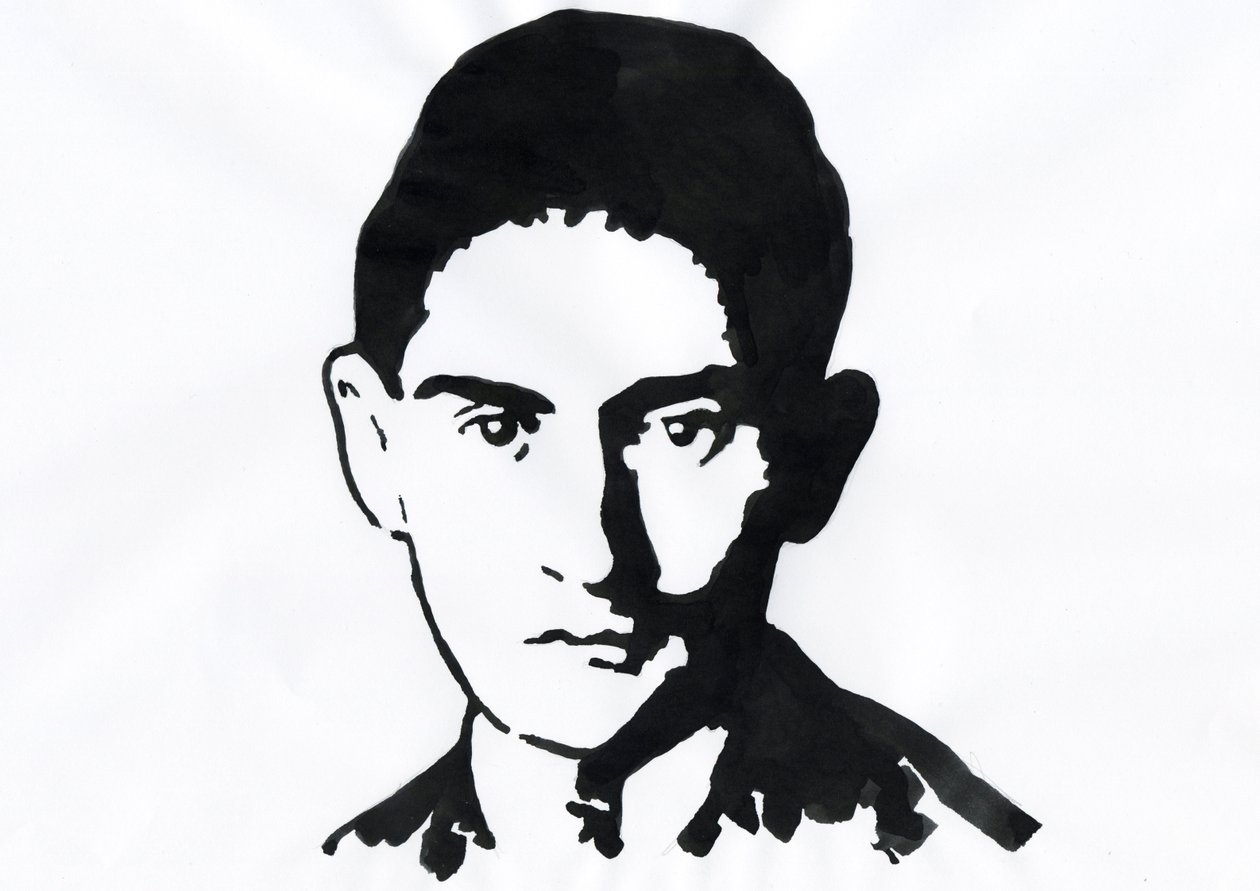 Porträtt av den pragiska författaren Franz Kafka (1883-1924) (Porträtt av den tyskspråkiga romanförfattaren Franz Kafka) av Alessandro Lonati