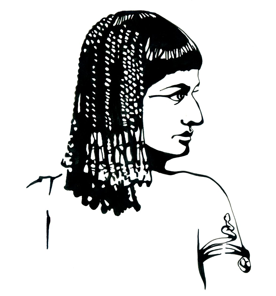 Porträtt av drottningen av Egypten Cleopatra VII Thea Philopator (69-30 f.Kr.) av Alessandro Lonati