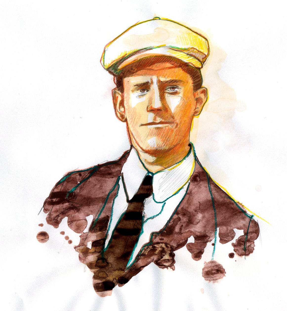 Porträtt av författaren James Joyce (1882-1941) (Porträtt av den irländska romanförfattaren och poeten James Joyce) av Alessandro Lonati