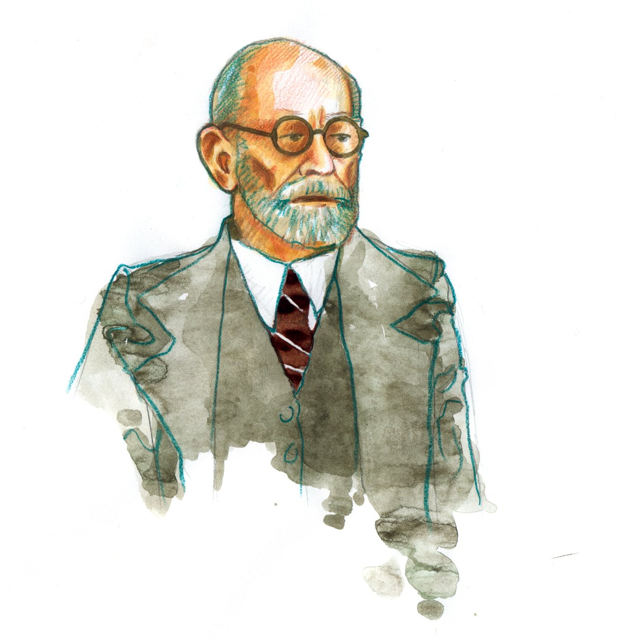 Porträtt av neurologen och psykiatern Sigmund Freud (1856-1939) av Alessandro Lonati