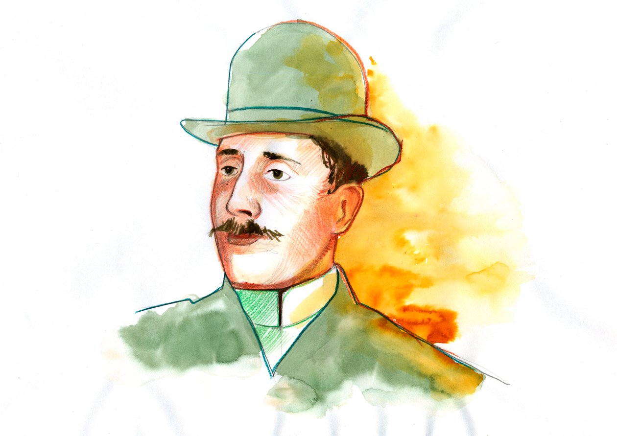 Porträtt av poeten Guillaume Apollinaire (1880-1918) (engelsk poet Guillaume Apollinaire) av Alessandro Lonati