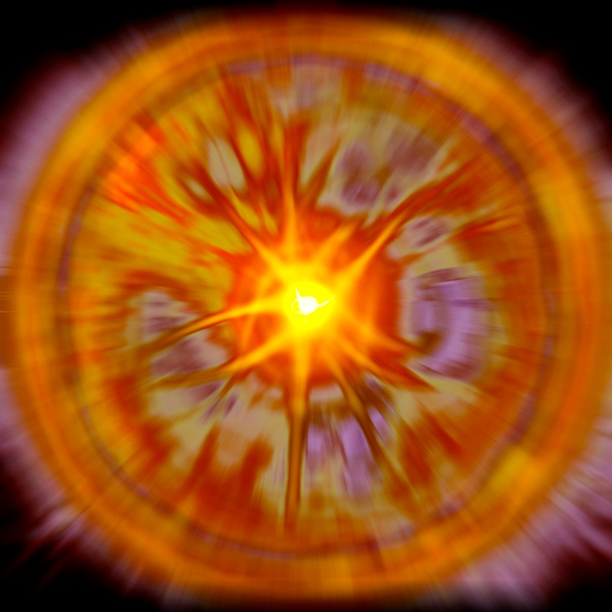 Representation av Big Bang vid universums ursprung (Cosmogony) - Illustration, 2014 av Alessandro Lonati