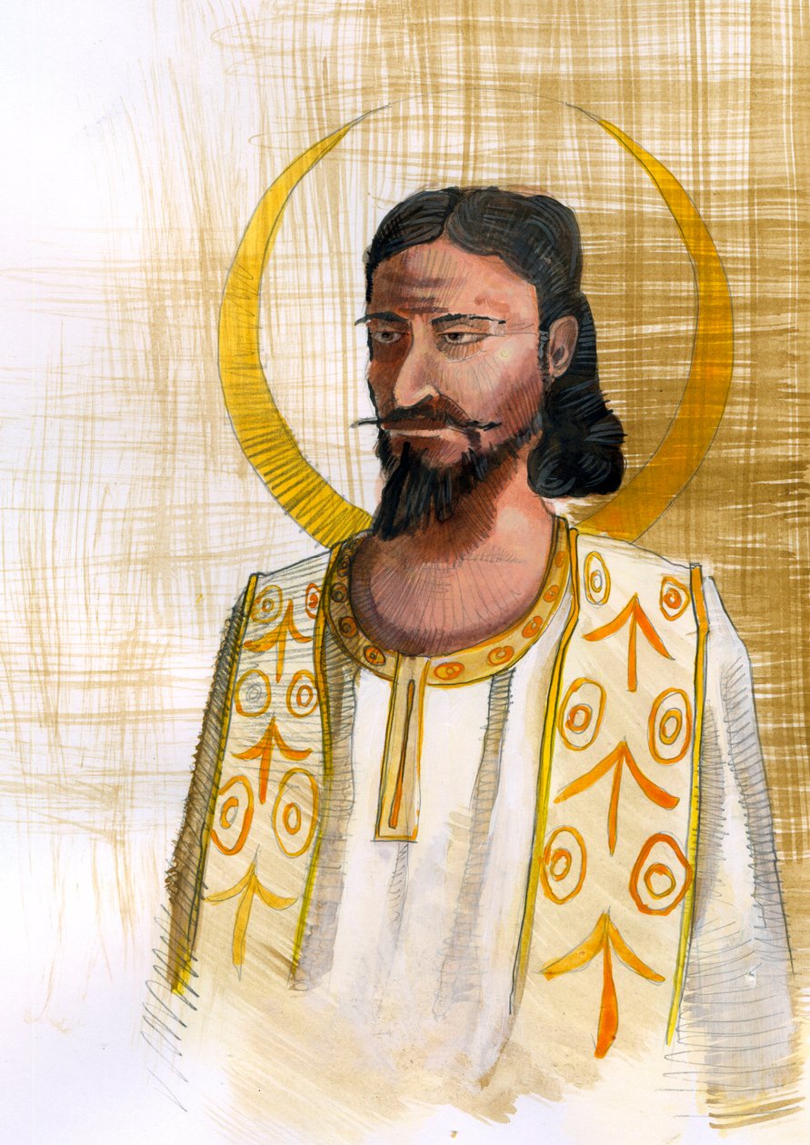 Representation av profeten Mani (Manes) grundare av manikeismen (216-276) (Porträtt av profeten Mani och grundaren av manikeismen) Illustration av Alessandro Lonati av Alessandro Lonati