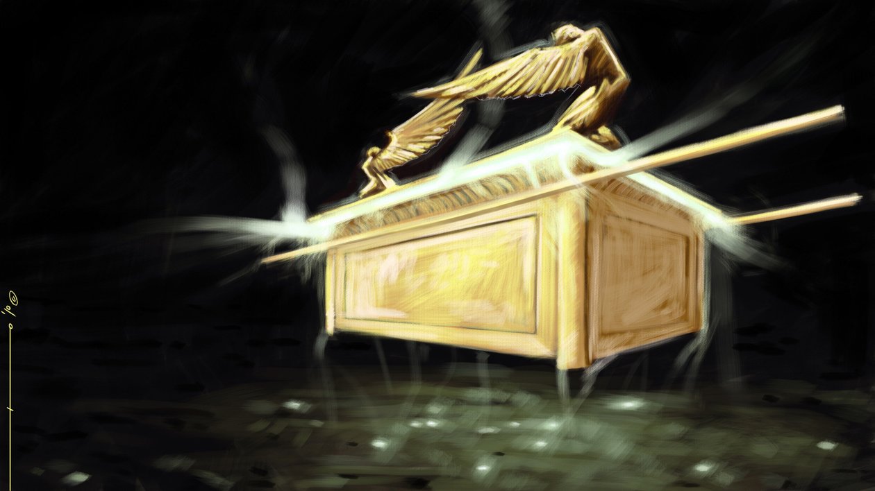 Representation av det heliga förbundets ark. Illustration av Alesandro Lonati. 2010 av Alessandro Lonati