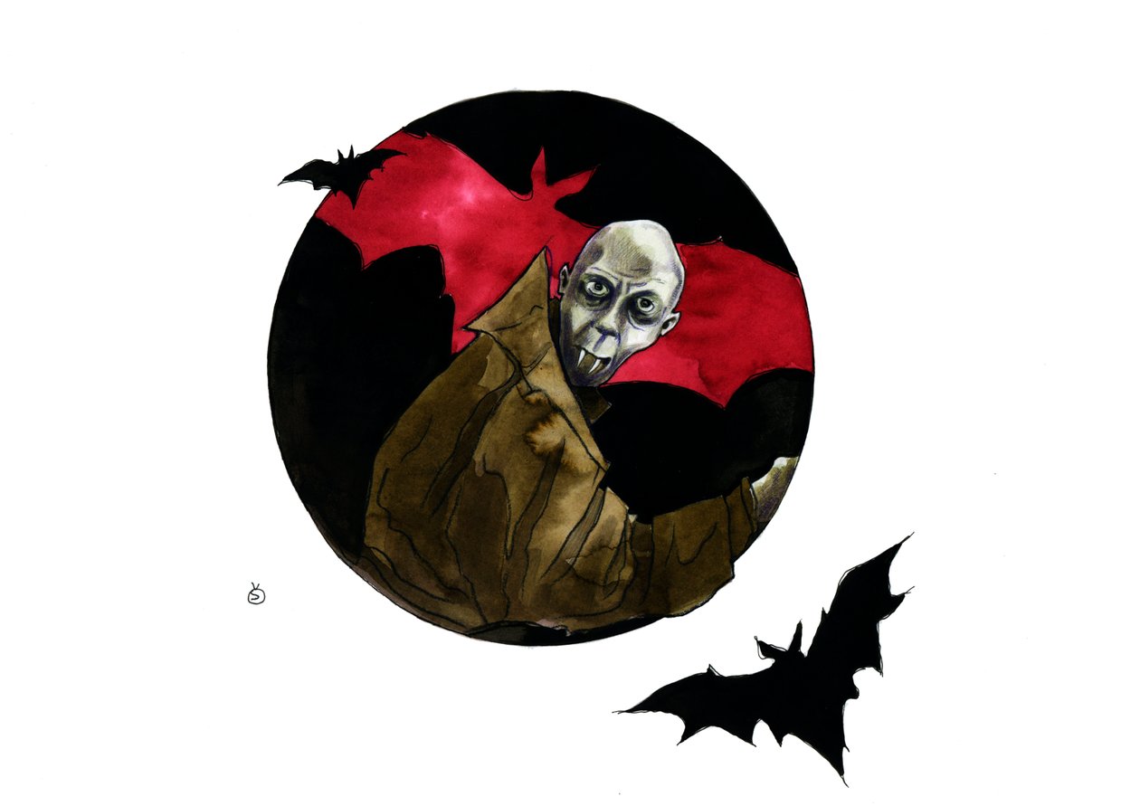 Representation av karaktären av vampyren Nosferatu av Alessandro Lonati