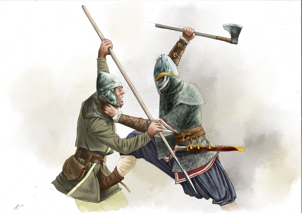 Vikings krigare strider av Alessandro Lonati