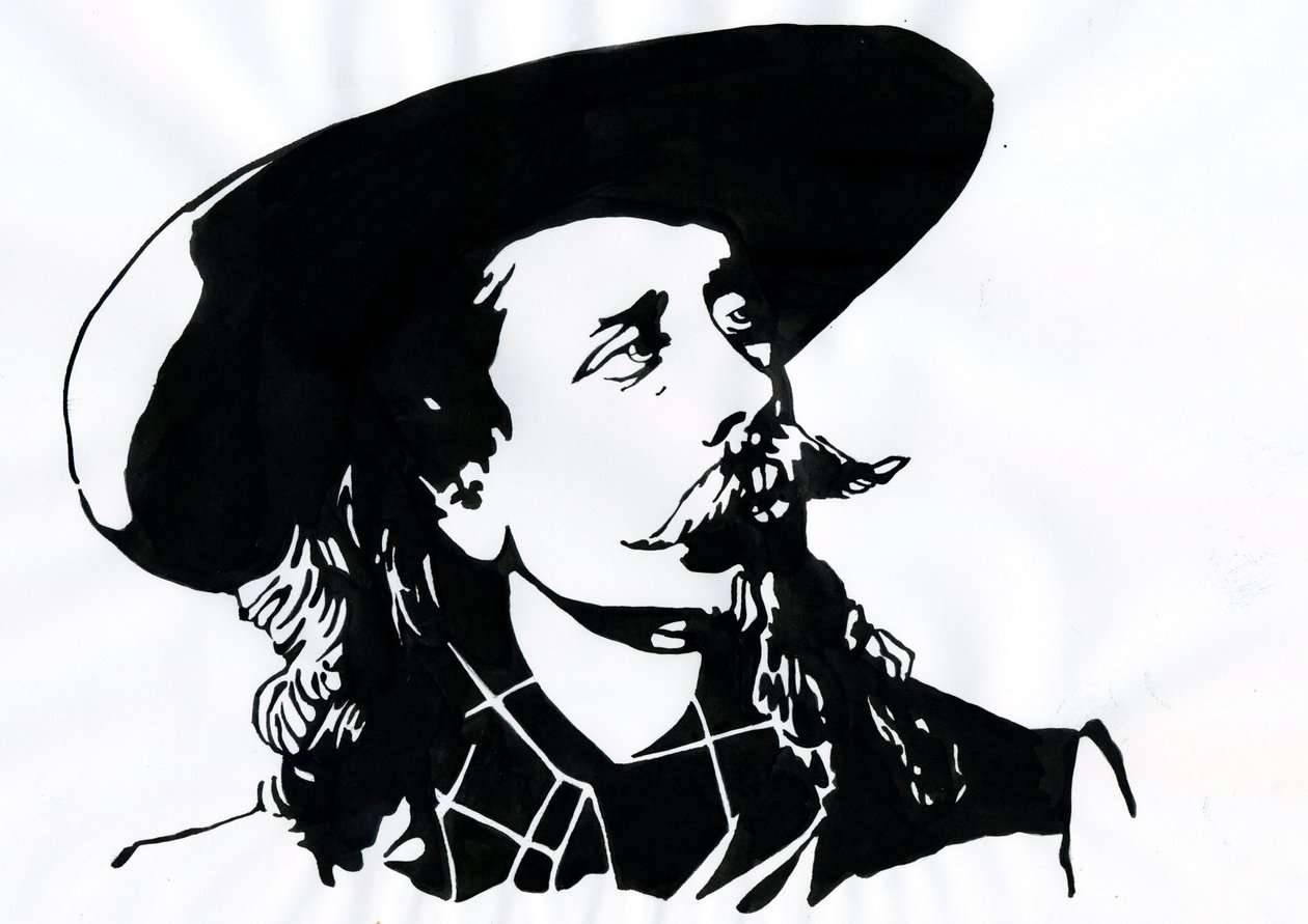 William Frederick Cody - Känd som Buffalo Bill - Porträtt av Buffalo Bill (1846-1917), överste William Cody av Alessandro Lonati