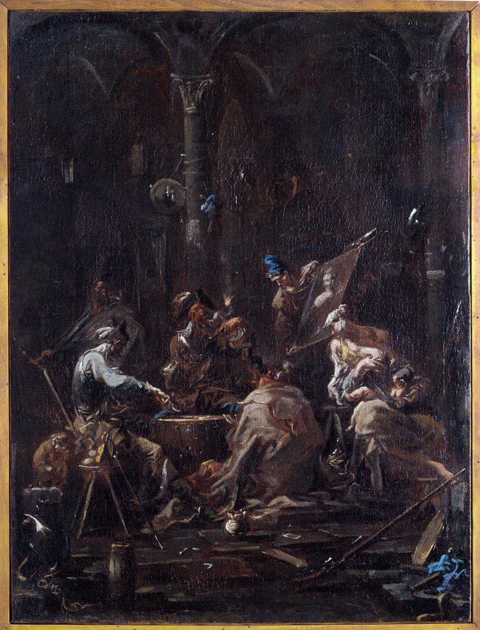 Bizarrerie (Oddity) målning av Alessandro Magnasco dit il Lissandrino (1667-1749) Dim 58x44 cm Genes, Musei di Strada Nuova (tidigare Palazzo Bianco) av Alessandro Magnasco
