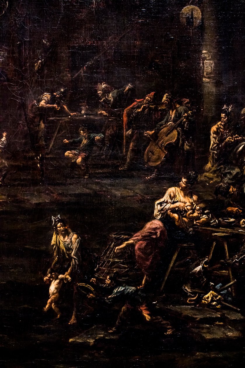 Spelare, soldater och vagabonder, ca 1720/30 (Olja på duk) av Alessandro Magnasco