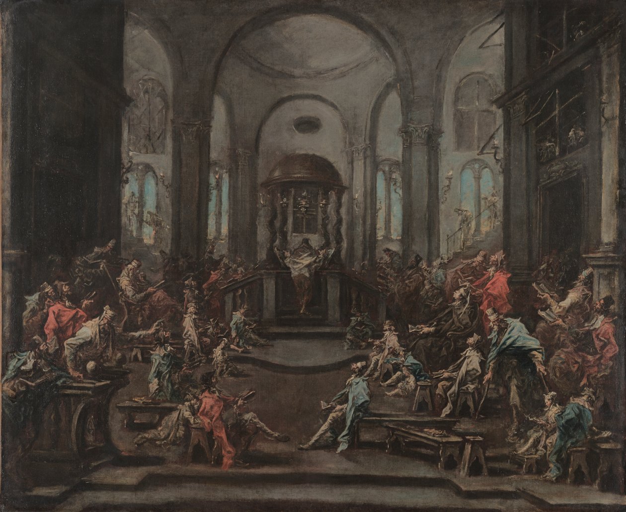 Interiör från en synagoga, ca 1725-35 (olja på duk) av Alessandro Magnasco