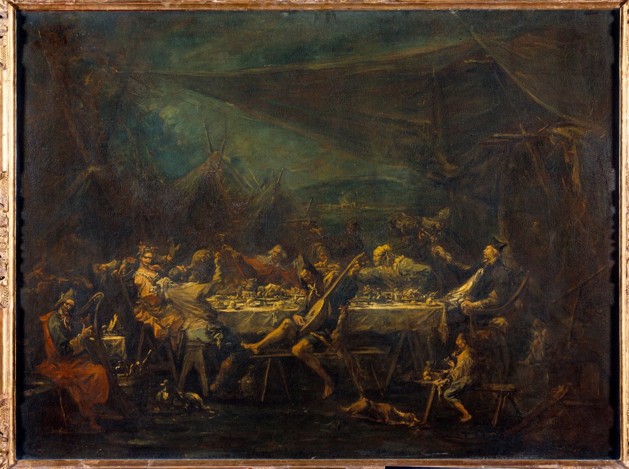 Måltid av Bohemians Målning av Alessandro Magnasco (1667-1749) 1700-talets sön. 0,86x1,18 m av Alessandro Magnasco