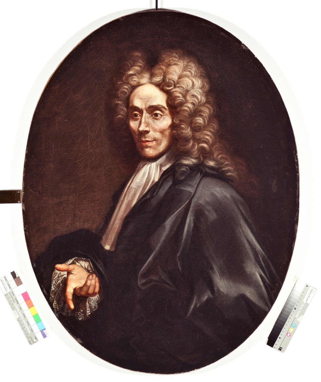 Porträtt av en man En man av adeln, huvudbonad av en peruk och en svart klänning - Målning av Alessandro Magnasco dit Il Lissandrino (1667-1749) Genes Musei di Strada Nuova inv n PR 371 av Alessandro Magnasco