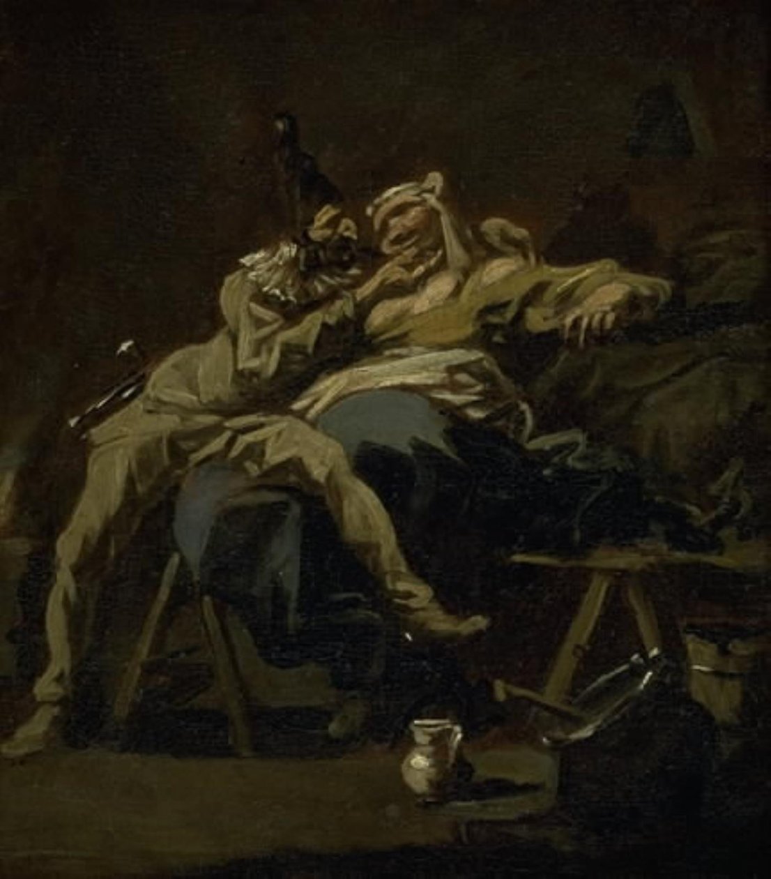 Pulcinella och Colombina av Alessandro Magnasco