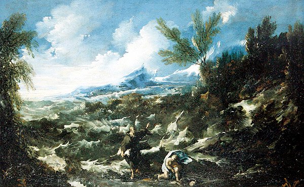 Sankt Augustinus med barnet och snäckskalet, c.1720-25 av Alessandro Magnasco