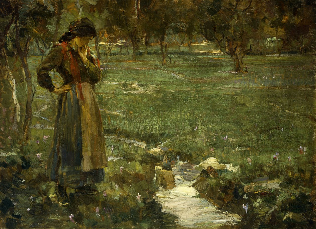 The Whispering Brook (olja på duk) av Alessandro Milesi