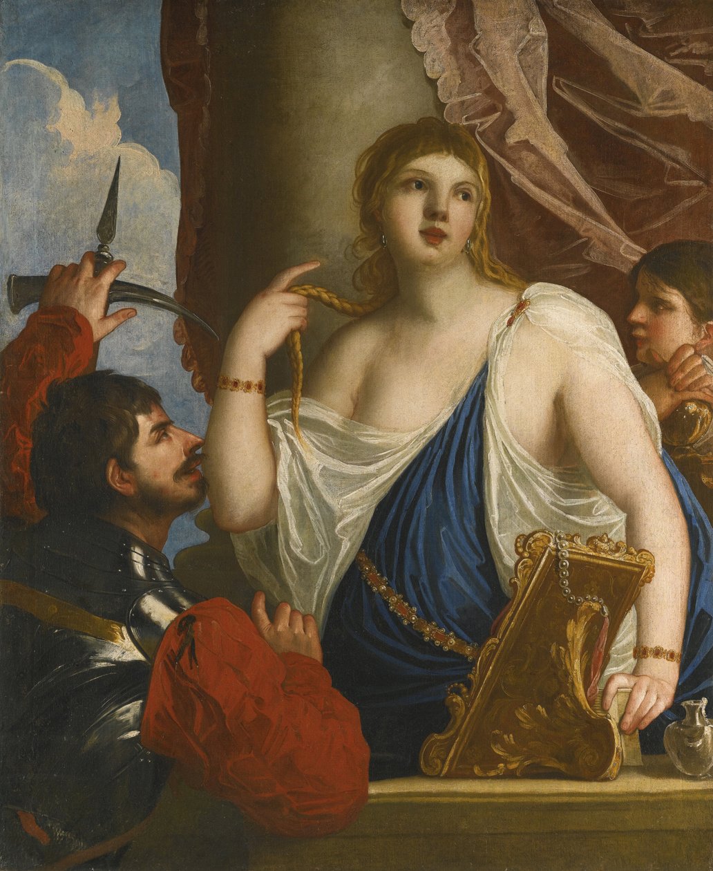 Semiramis kallad till vapen av Padovanino (1588-1649). Olja på duk, storlek: 134x112, , Privat samling av Alessandro Padovanino
