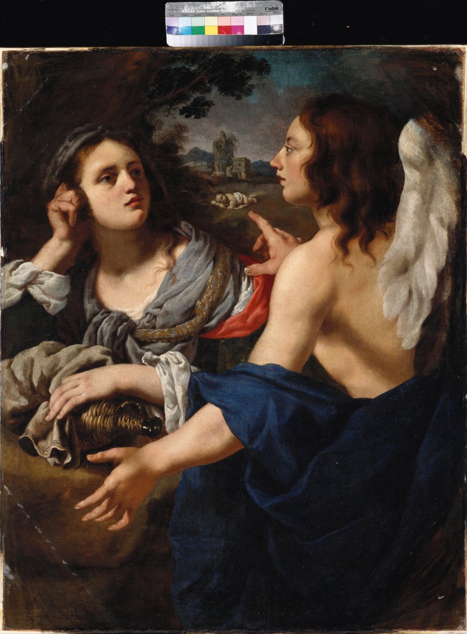Hagar och ängeln av Alessandro Rosi
