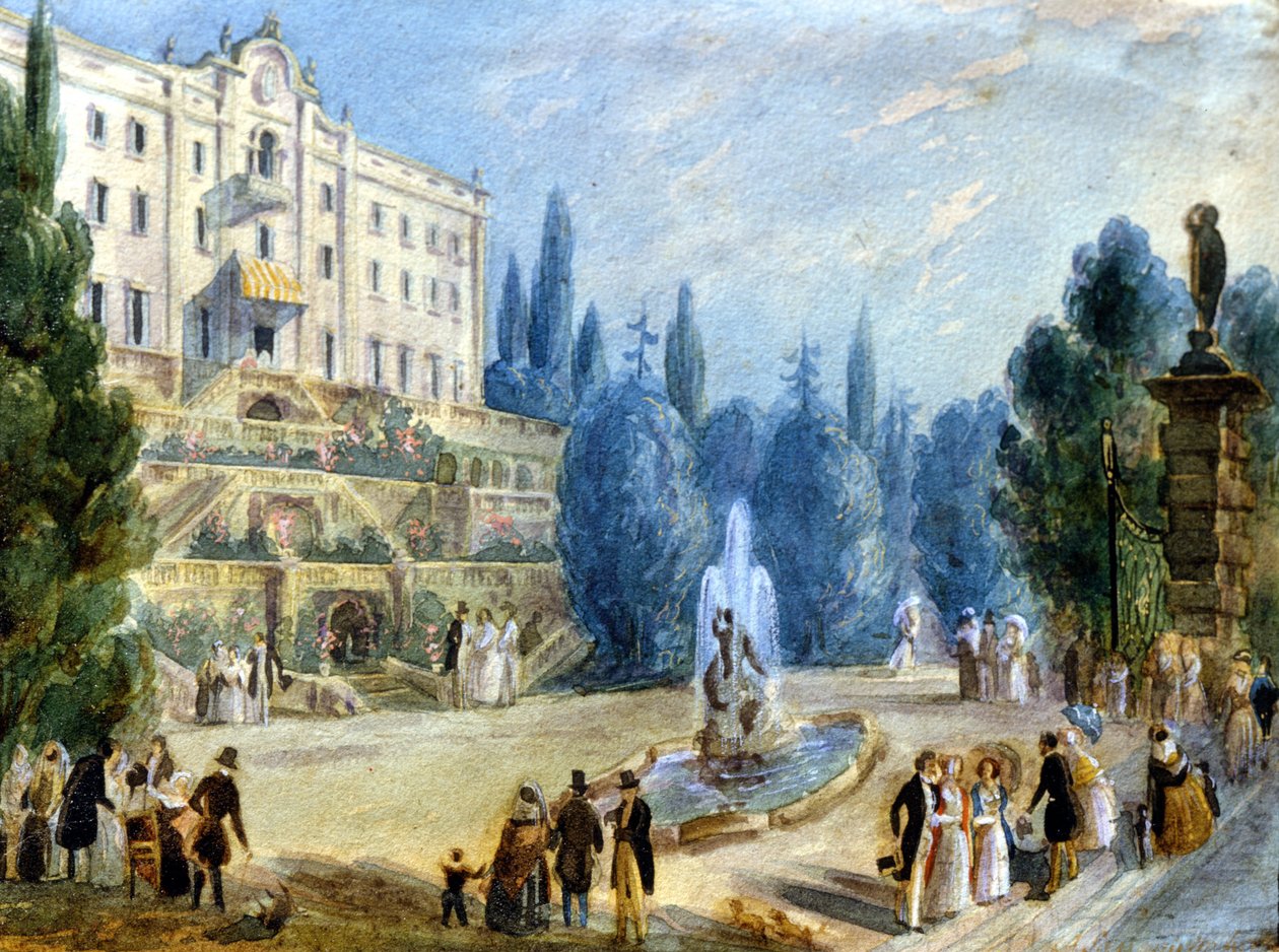 Como. Cadenabbia. Villa Carlotta (tidigare Sommariva) av Alessandro Sanquirico