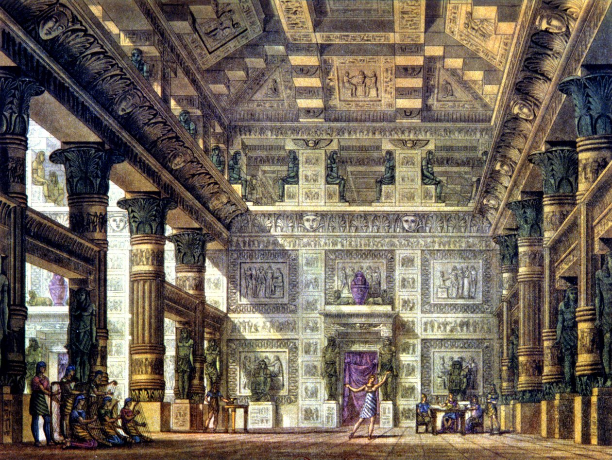 Dansscen i det antika Egypten i Memphis av Alessandro Sanquirico
