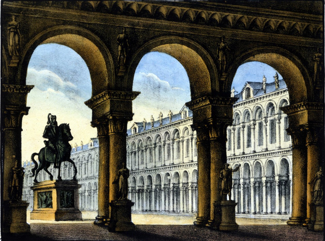 Scenografi av Sanquirico för operan av Gaetano Donizetti: "" Ugo, greve av Paris "" ". 1832. av Alessandro Sanquirico