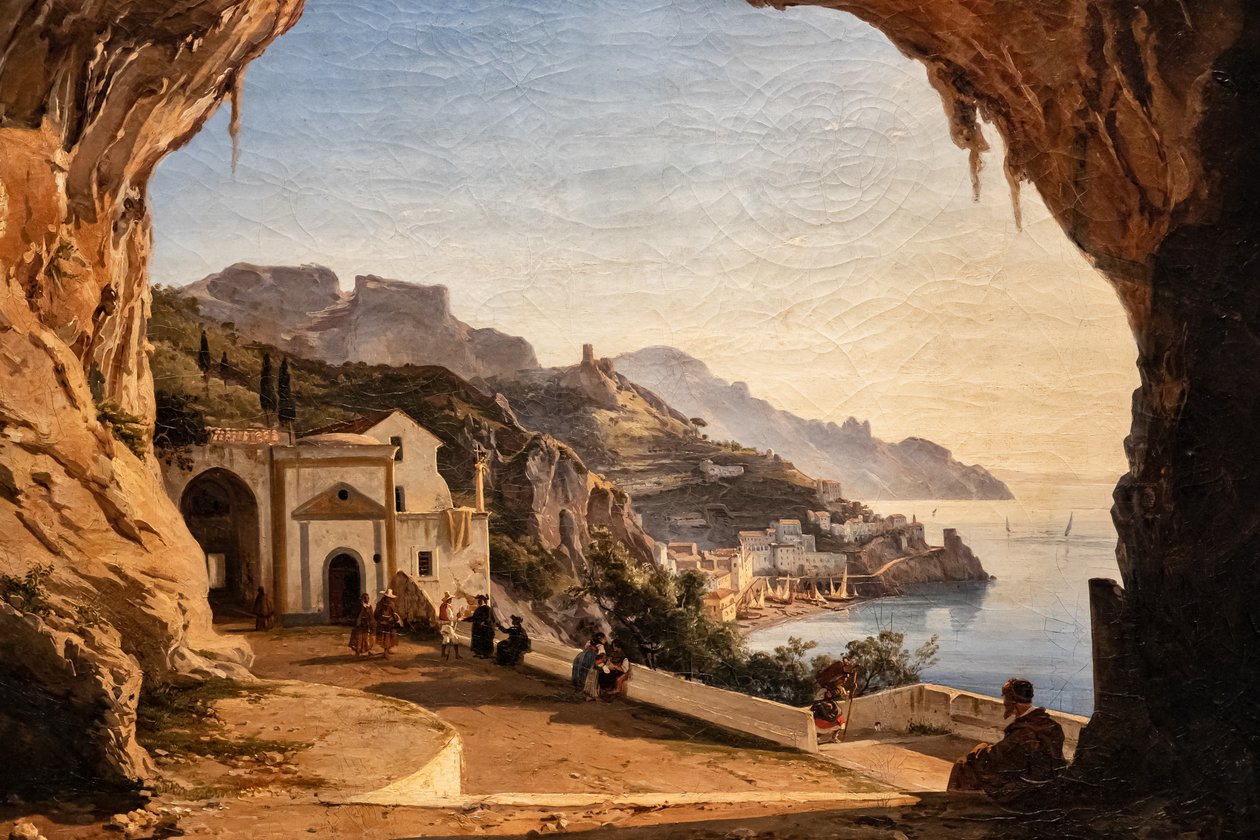 Capichinernas grotta i Amalfi, ca 1850 (olja på duk) av Alessandro la Volpe