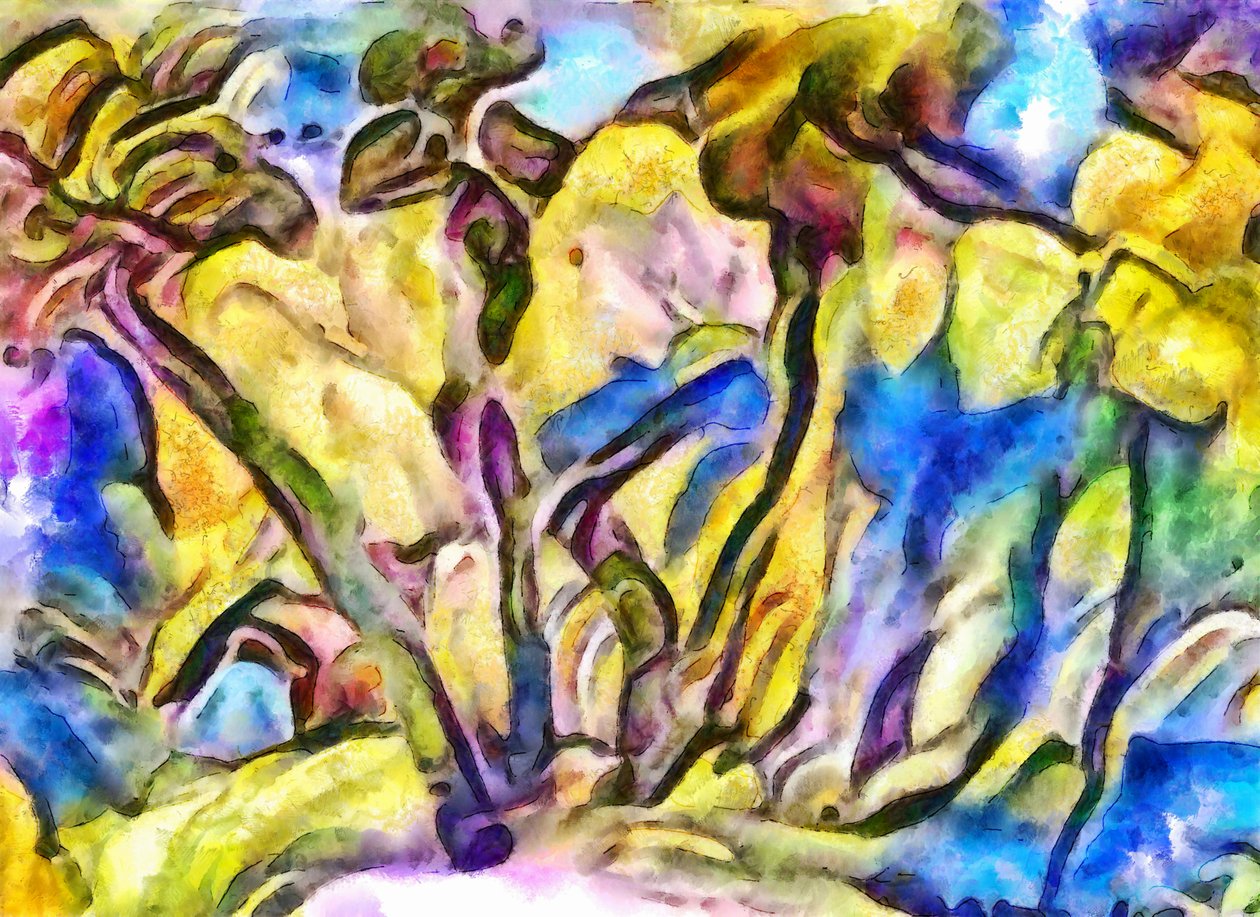kanten av skogen, 2017, av Alex Caminker