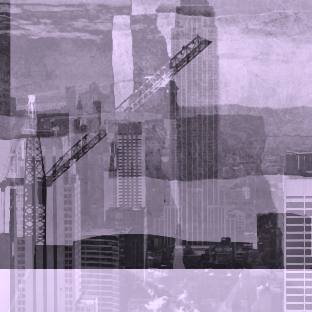 Stadsbild, 2019, (blandade media; collage; hittat objekt) av Alex Caminker