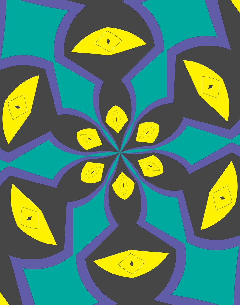 arabesque #4,2019,(blandade media) av Alex Caminker