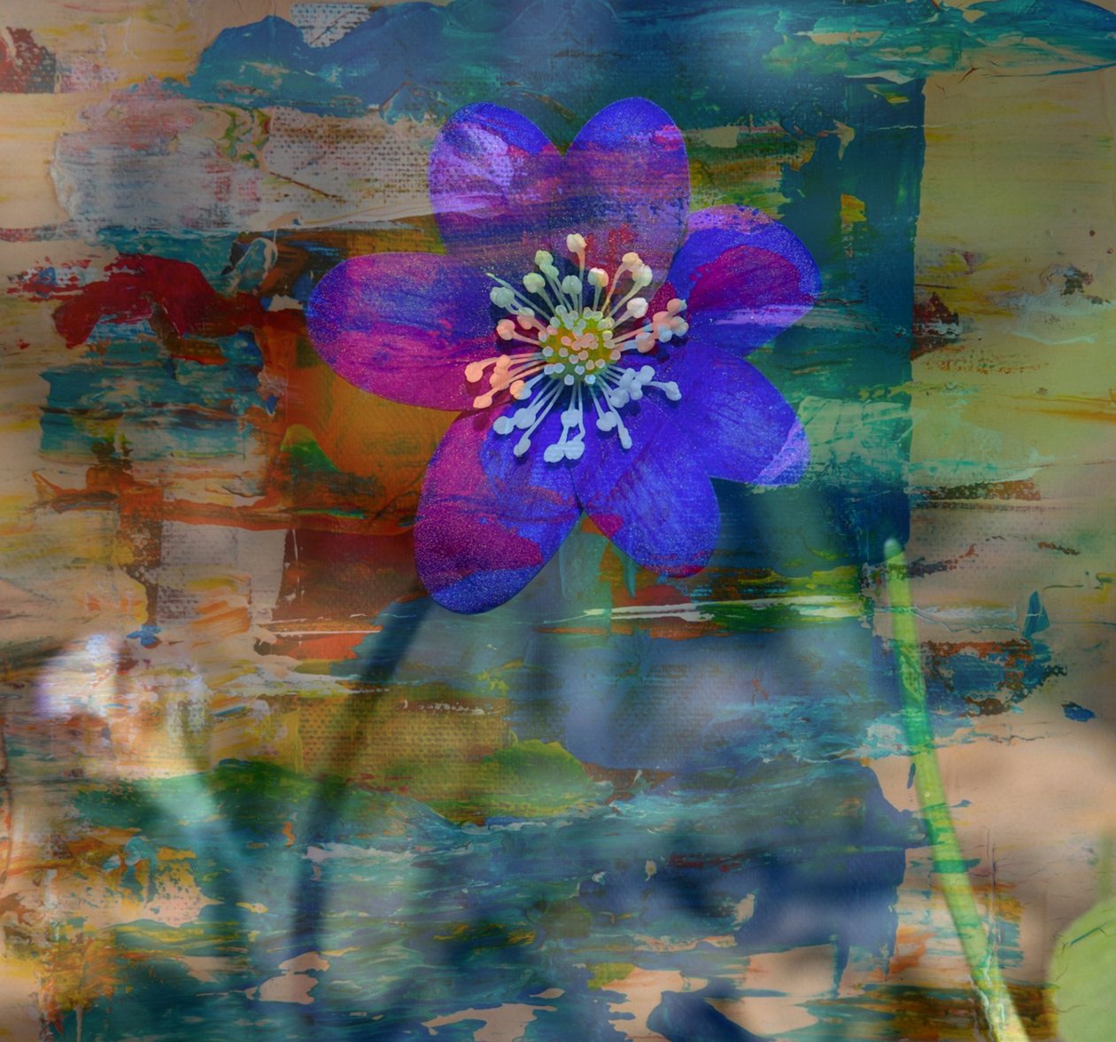 blå sedel II, 2019, (collage) av Alex Caminker