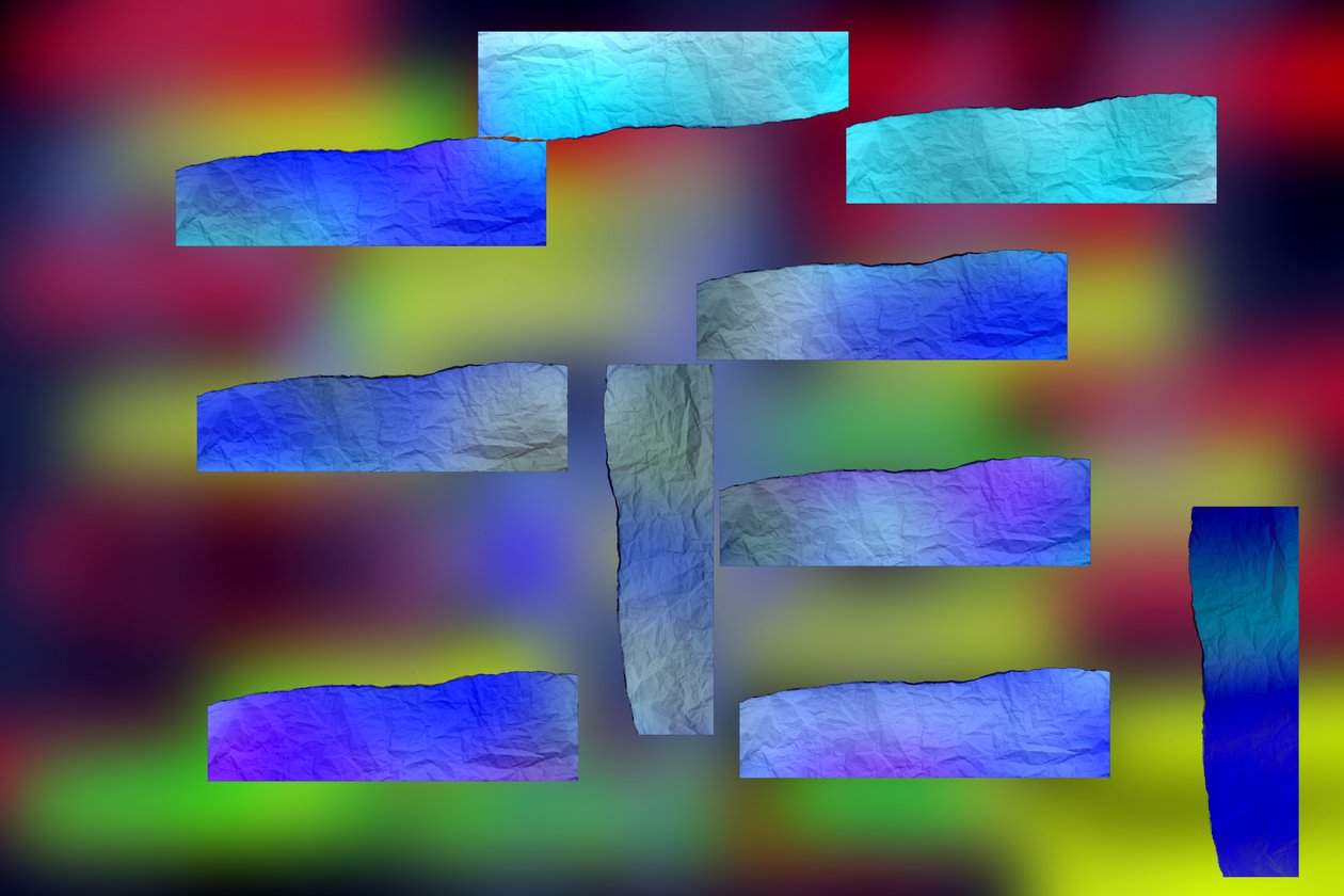 etude #2,2019,(blandade media) av Alex Caminker