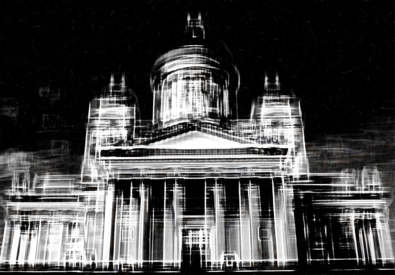 fragment of the City #2,2019,(blandade media) av Alex Caminker