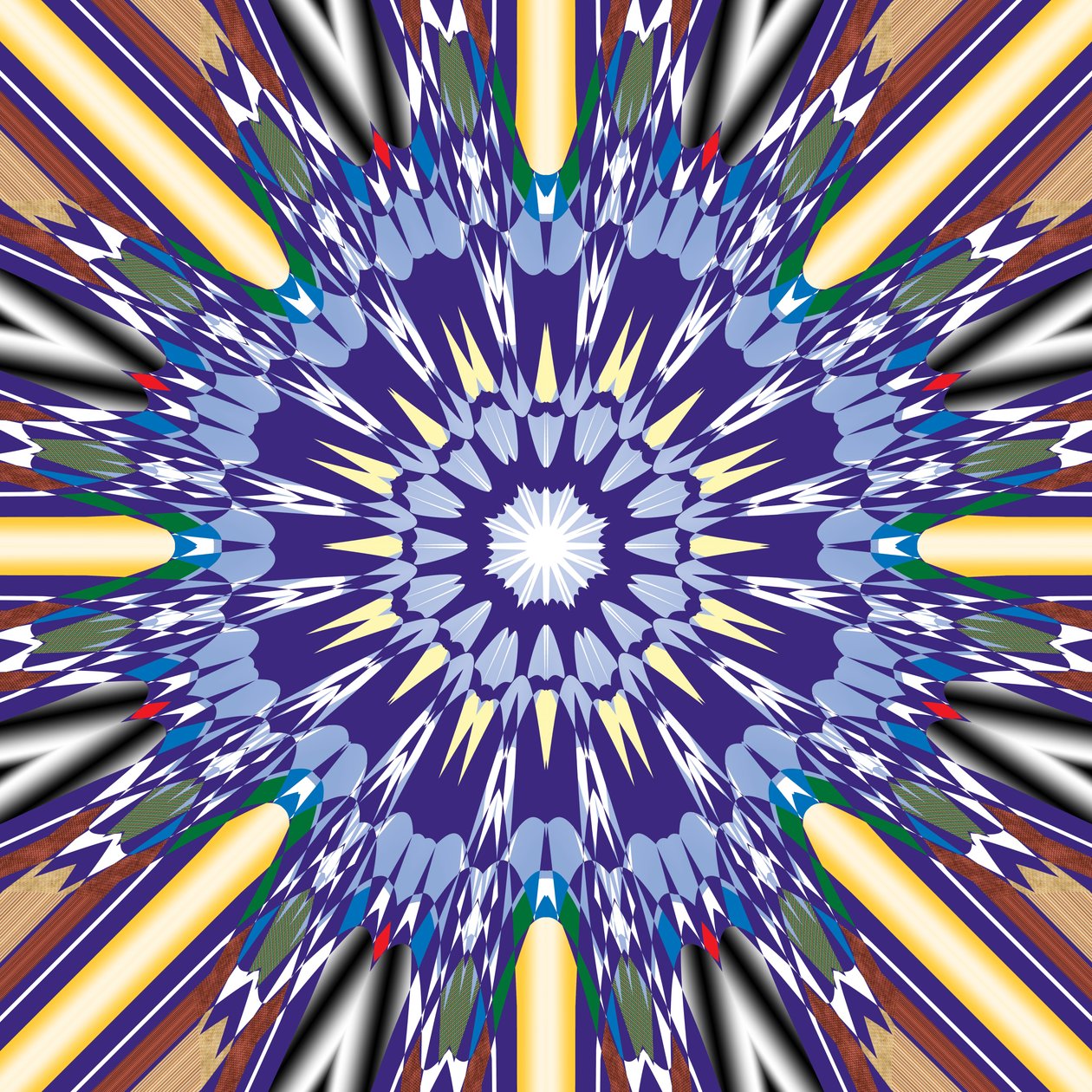 mandala, 2019, (blandade media) av Alex Caminker