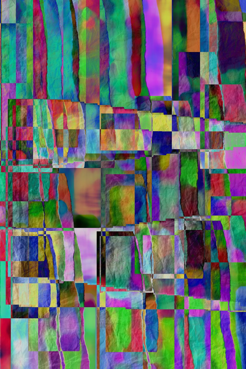 struktur b,2019,(blandade media) av Alex Caminker