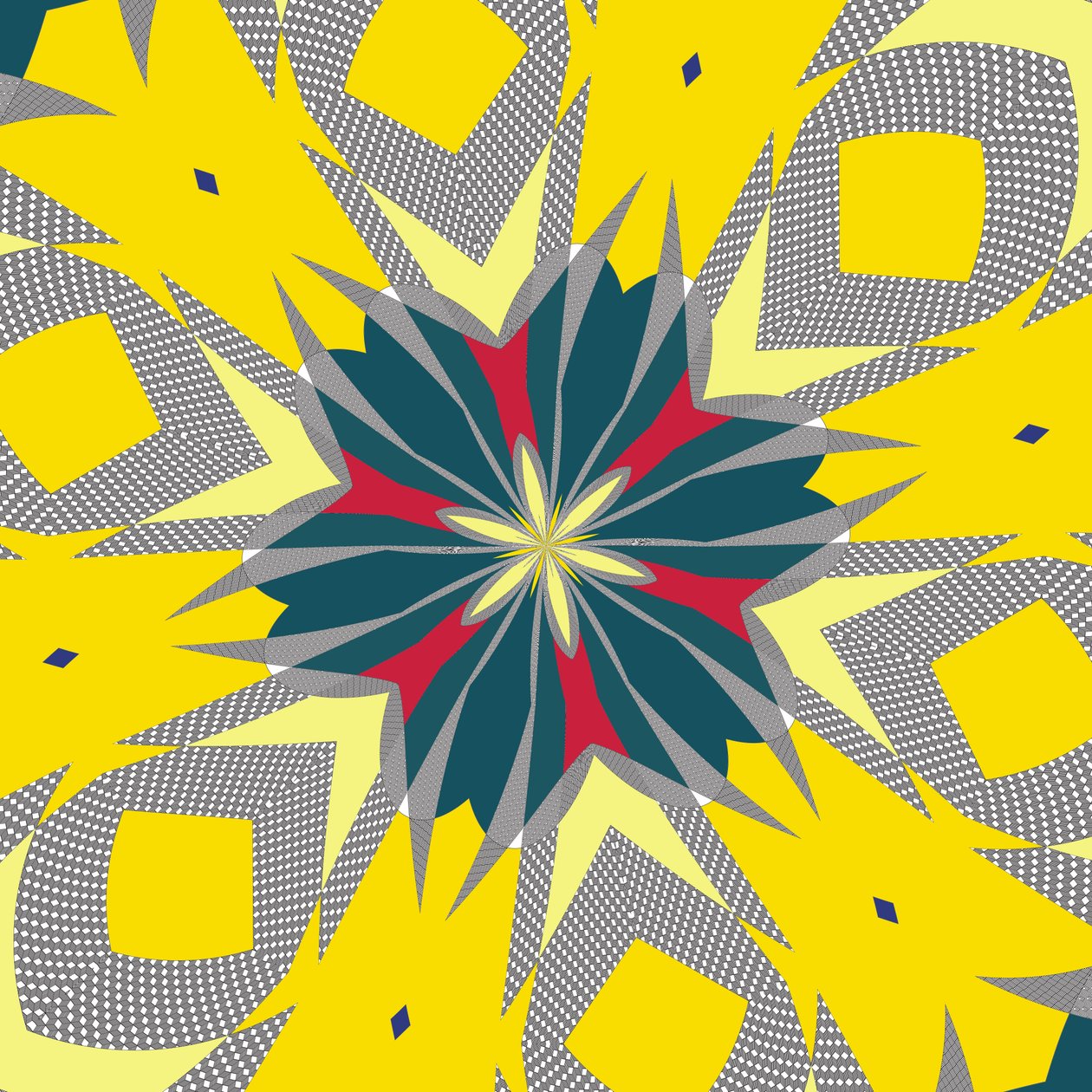 symmetri #12,2019,(blandade media) av Alex Caminker