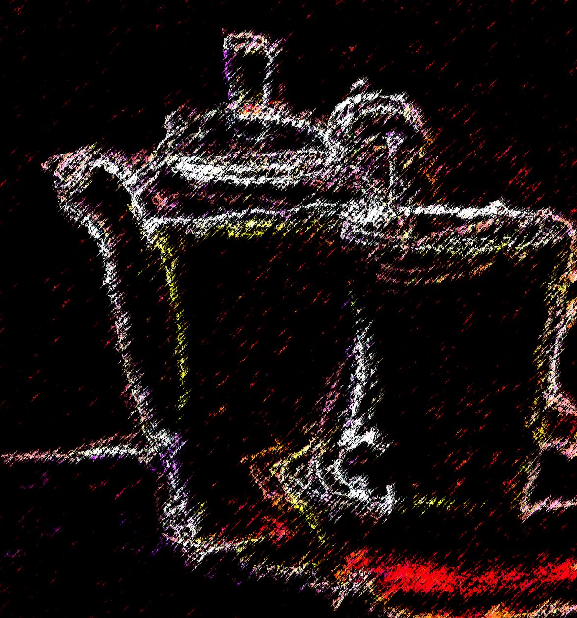 teatime, 2020, (blandade media) av Alex Caminker