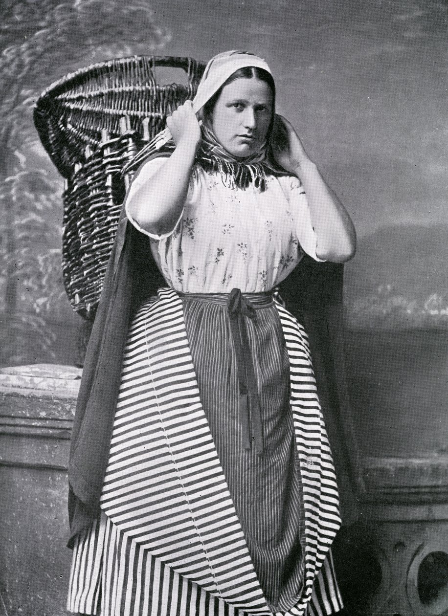 A Newhaven Fishwife, sent 1800-tal (bw foto) av Alexander Adam Inglis