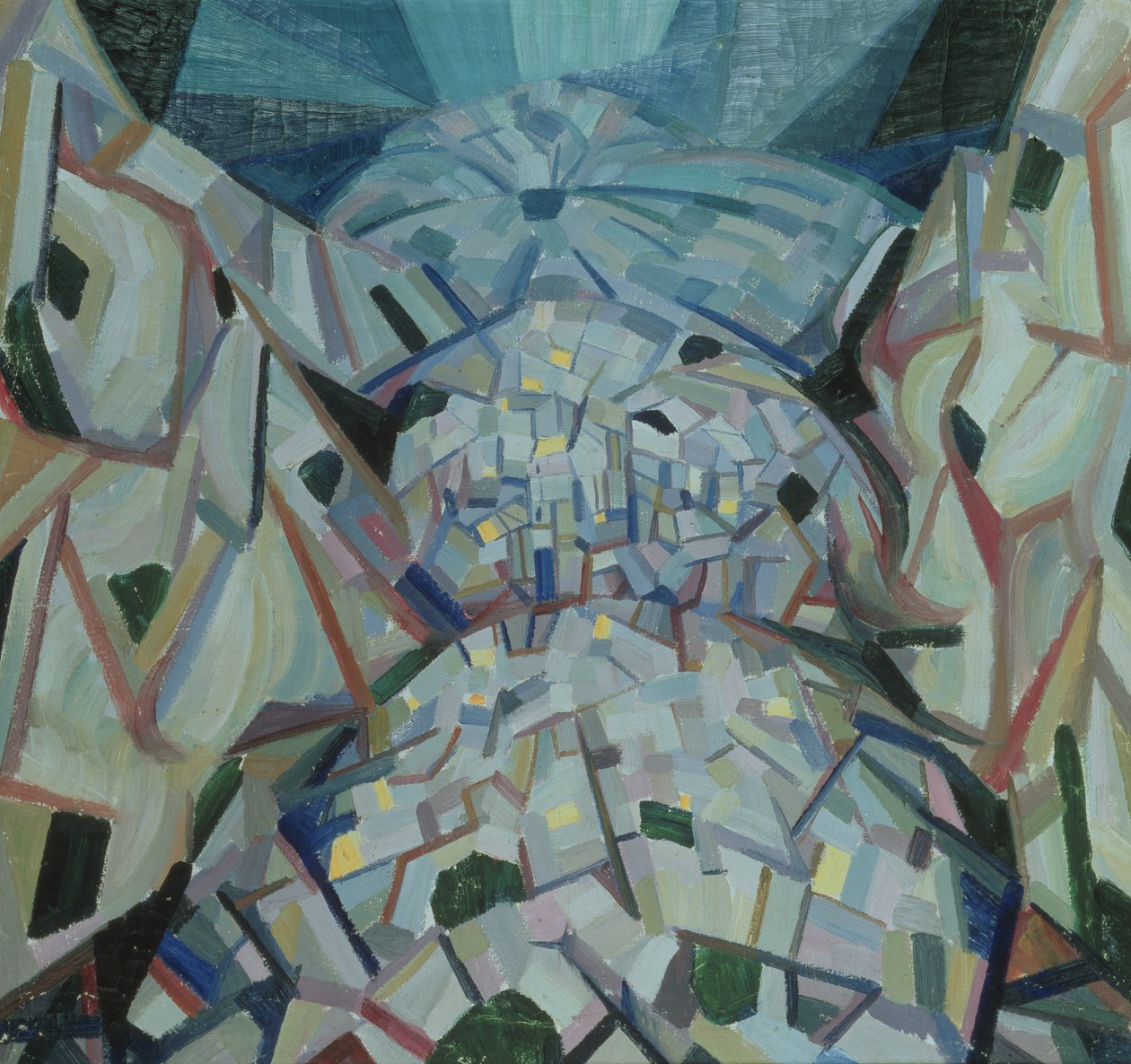 Abstrakt landskap, c.1913-15 av Alexander Bogomazov