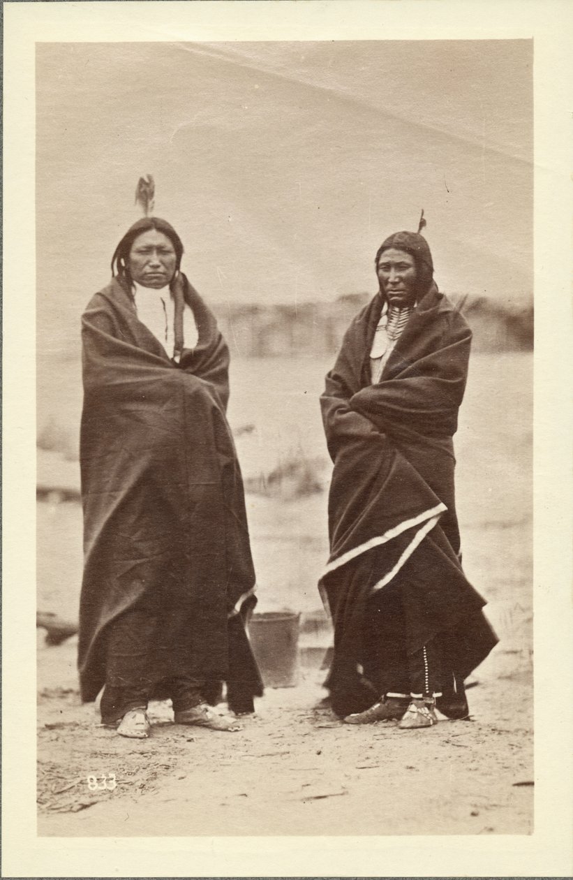 Two braves, Dakota, 1868 (albumintryck) av Alexander Gardner