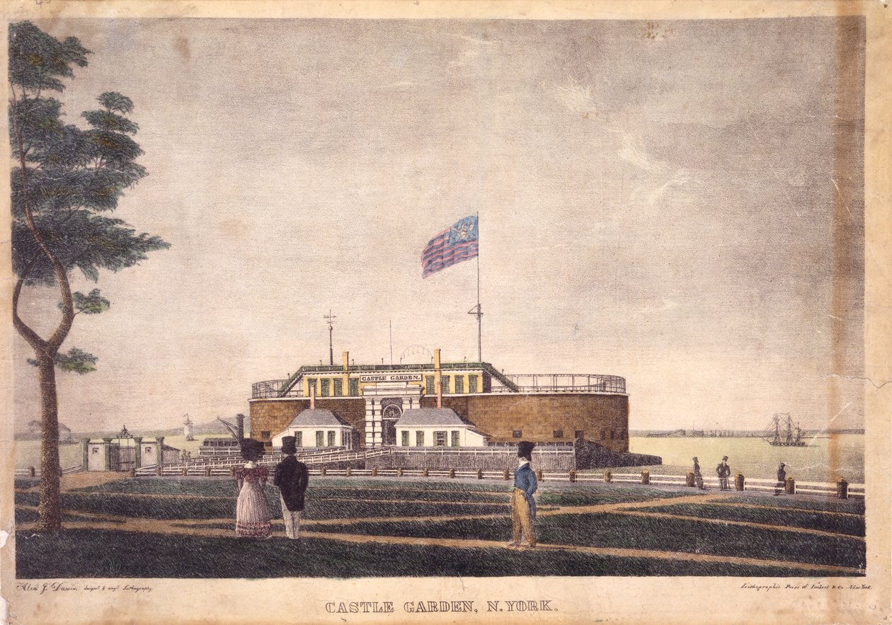 Castle Garden, N. York, ca 1825-1835 av Alexander Jackson Davis